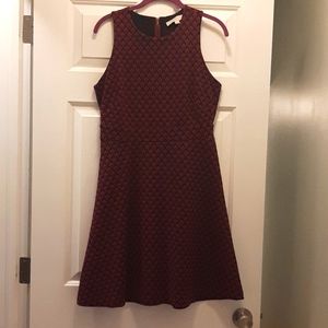 Loft Fit and Flare Deep Plum A-line dress